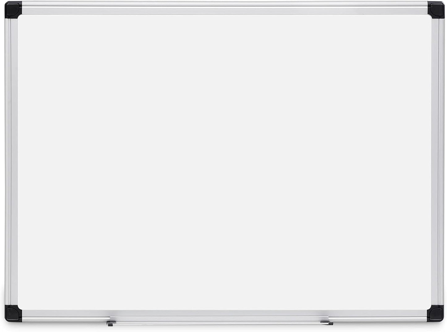 Amazon Basics Magnetic Dry Erase Whiteboard, 36 x 48-inch, Aluminum Frame, Silver/White, Easy to Install
