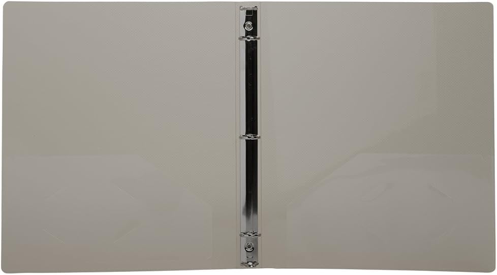 JAM PAPER Plastic 0.75 inch Binder - Clear 3 Ring Binder - Sold Individually