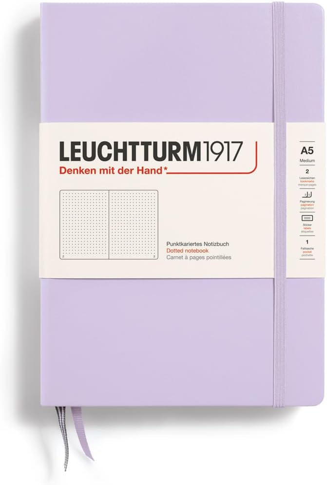 LEUCHTTURM1917 - Notebook Hardcover Medium A5-251 Numbered Pages for Writing and Journaling - Thinking Ahead (Plain Paper, Spice Brown)