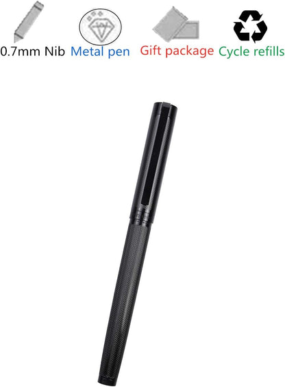 Penneed Rollerball Pen Liquid Ink Pens for Women Luxury Box Gel Pen Black Ink Fancy Pen Refillable for Executive, Office, Professional, Birthday Gift G5 (Rose Gold)