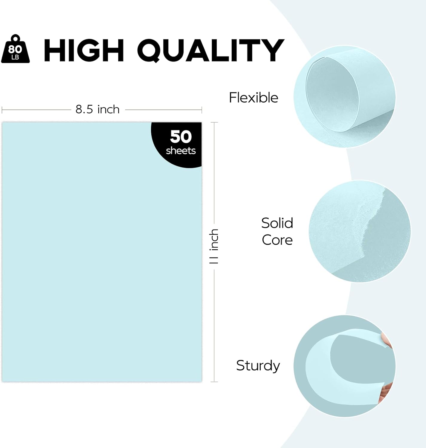 50 Sheets Cream Cardstock 8.5 x 11 Ivory Paper, Goefun Off White Card Stock Printer Paper for Cards Making, Office Printing, Wedding