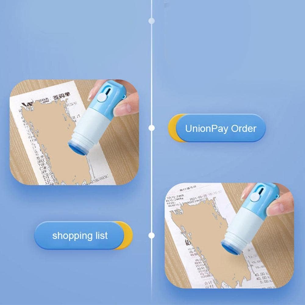 Blue Thermal Paper Correction Fluid with Unboxing Knife,Whiteout Liquid,Portable Information Anti-Leakage Protection Correction Fluid,2 in 1 Privacy Protection Artifact for Package Labels Bills