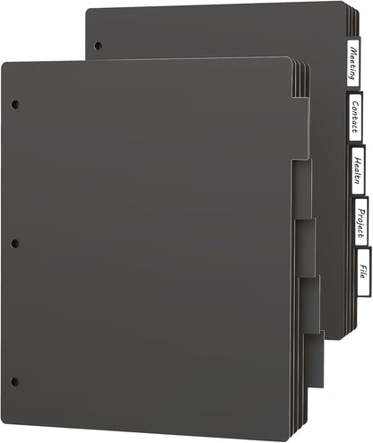 habgp 16Pcs/2 Set Binder Dividers with Tabs, 8 Color Tab for 3 Ring Binder Dividers, Page Folder Dividers for 3 Ring Binder Sheet Paper Protectors, Plastic Tabbed File Dividers with Tabs S099