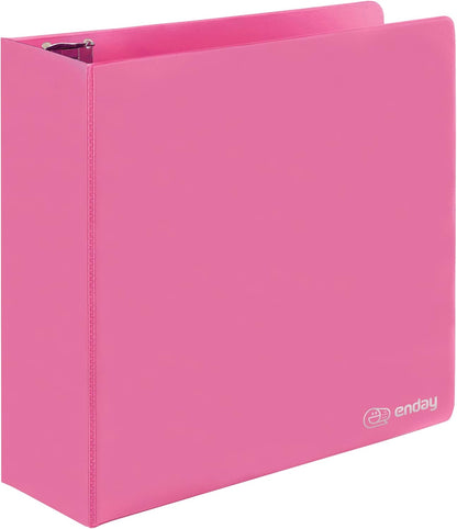 3 Inch Binder 3 Ring Binders Green, Slant D-Ring 3” Clear View Cover with 2 Inside Pockets, Heavy Duty Colored School Supplies Office and Home Binders – By Enday