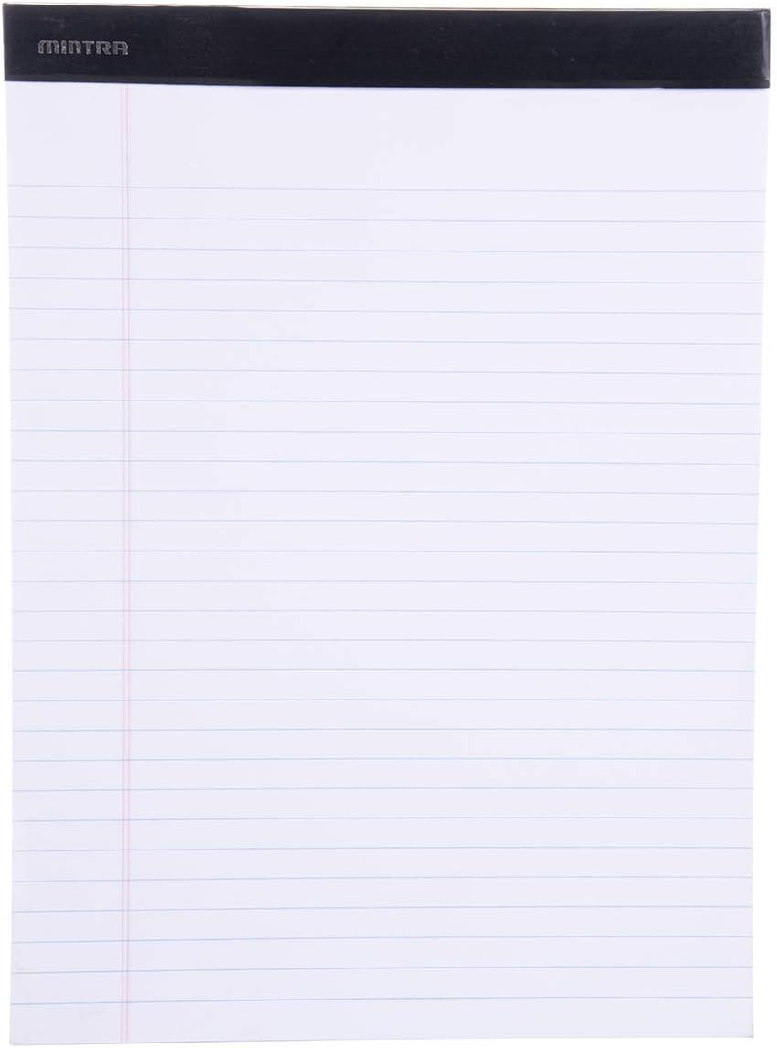 Mintra Office White Legal Pads – Ruled Notepads and Micro-Perforated Sheets, Ideal for Writing, Note-Taking & Creativity, Office, or Professional Use, Basic Pad 6 pack, 8.5"x11" (Narrow Ruled)