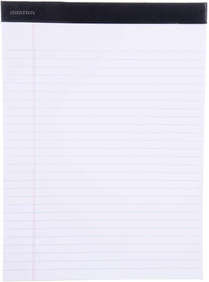 Mintra Office White Legal Pads – Ruled Notepads and Micro-Perforated Sheets, Ideal for Writing, Note-Taking & Creativity, Office, or Professional Use, Basic Pad 6 pack, 8.5"x11" (Narrow Ruled)