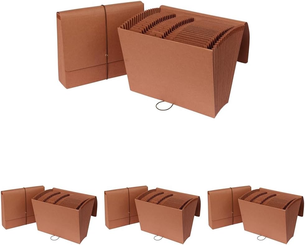 Pendaflex 21 Pocket A-Z Expanding File, File Organizer for School, Home and Office, Durable File Organizer with Pockets, Letter Size, Red Rope (75711)