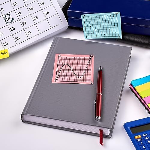 Mr. Pen- Graph Sticky Notes, 3x3 Inch, 6 Pads, 50 Sheets/Pad, 300 Sheets, 6 Grid Designs, White, Square Graph Paper Notes, Grid Sticky Note Pads for Math, Study, Journals, Planners