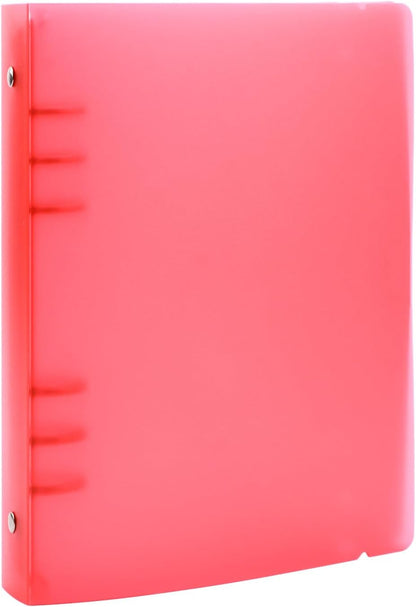 A4 4-Holes Round Ring View Binders Plastic Cover, Refillable Notebook Journal Binder File Folder, Loose Leaf Sheet Protector/DIY Scrapbooking/Binder Cover Protector (Purple)