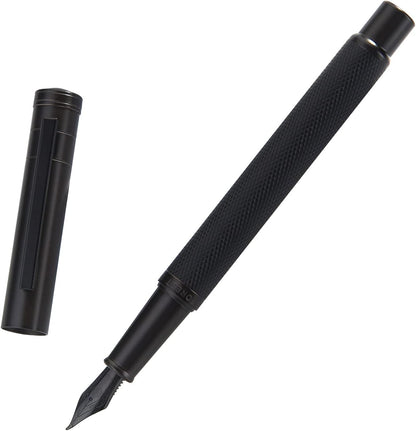 Hongdian Matte Black Forest Rollerball Pen with Schmidt Black Ink Refill, Classic Design with Metal Case for Business Signature