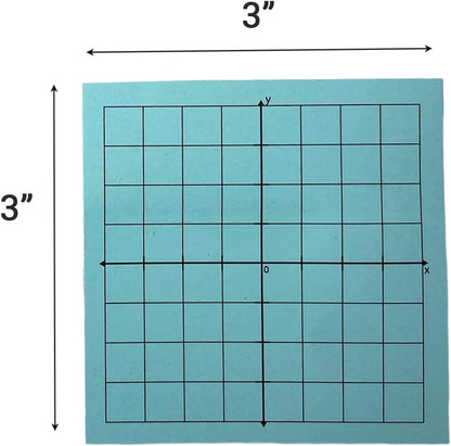 Graph Paper Sticky Notes - Pad with Math Quadrants and Grid Lines, Homeschooling Tools, Peels Off Cleanly, 6 Pads for Students, 3x3 Inch, Bright Color