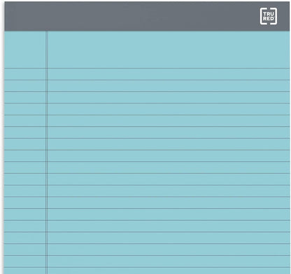TRU RED Notepads, 8.5” x 11.75”, Wide Ruled, Canary, 50 Sheets/Pad, 12‑Pack