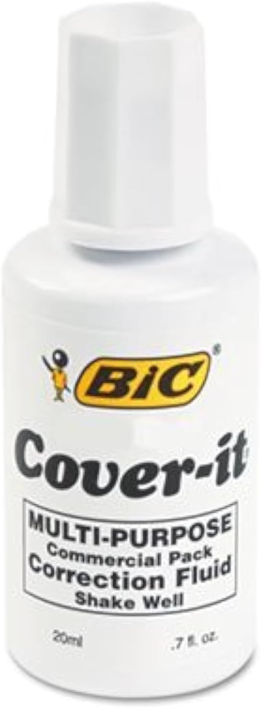BIC Cover-It Correction Fluid, 20 ml Bottle, White
