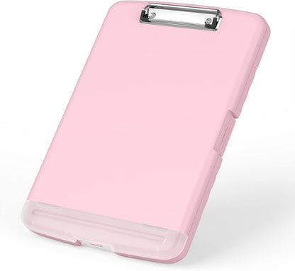Rimilak Plastic Clipboard with Storage, 8.5 x 11 High Capacity Folio Nursing Case with Pen Holder, Size 14.2 x 9.6 x 1.2″ Folder Side-Opening for Classroom, Teacher, Smooth Writing, Dark Green
