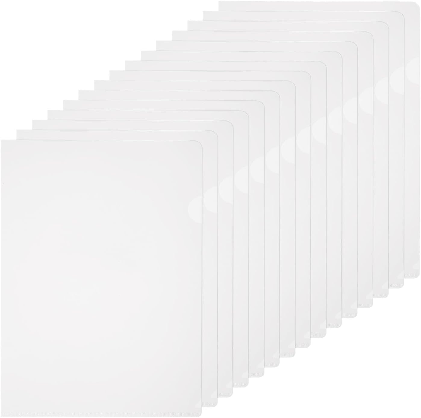 PATIKIL A4 Plastic Folders, 40 Pack Clear Folders L Type Project Pockets Paper Document Jacket Sleeves L Shaped Transparent for Documents Plastic Office File, 8.7x12.2in, Red