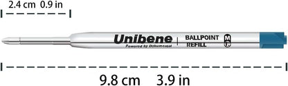 Unibene Parker Compatible Ballpoint Refills 12 Pack,1.0mm Medium Point-Black, Smooth Writing Replaceable German Ink Tactical Pen Refills for Parker Ballpoint/UZI Pen