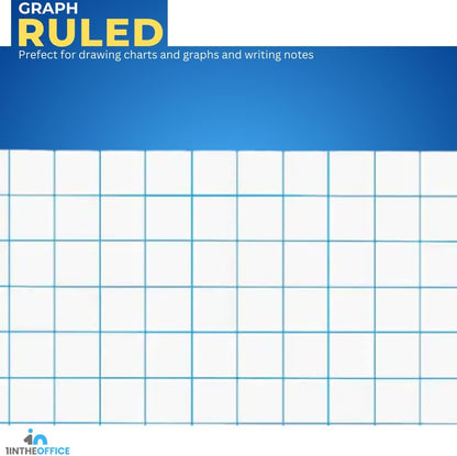 1InTheOffice Steno Pads Spiral 6x9 Quad Ruled, Graphing Paper Notebook Spiral, Top Bound, Graph Ruled, White, 80 Sheets, (6 Pads/Pack)