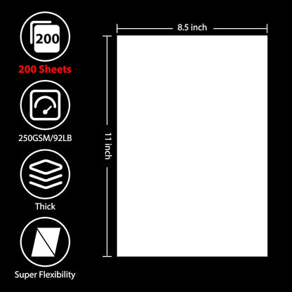 OcePor 100 Sheets White Cardstock 8.5” x 11”, 92lb/250gsm Card Stock, Thick Card Stock Paper, Heavy Cardstock Paper for Printer, Resume, Scrapbooks, Art, Crafts, Business Cards