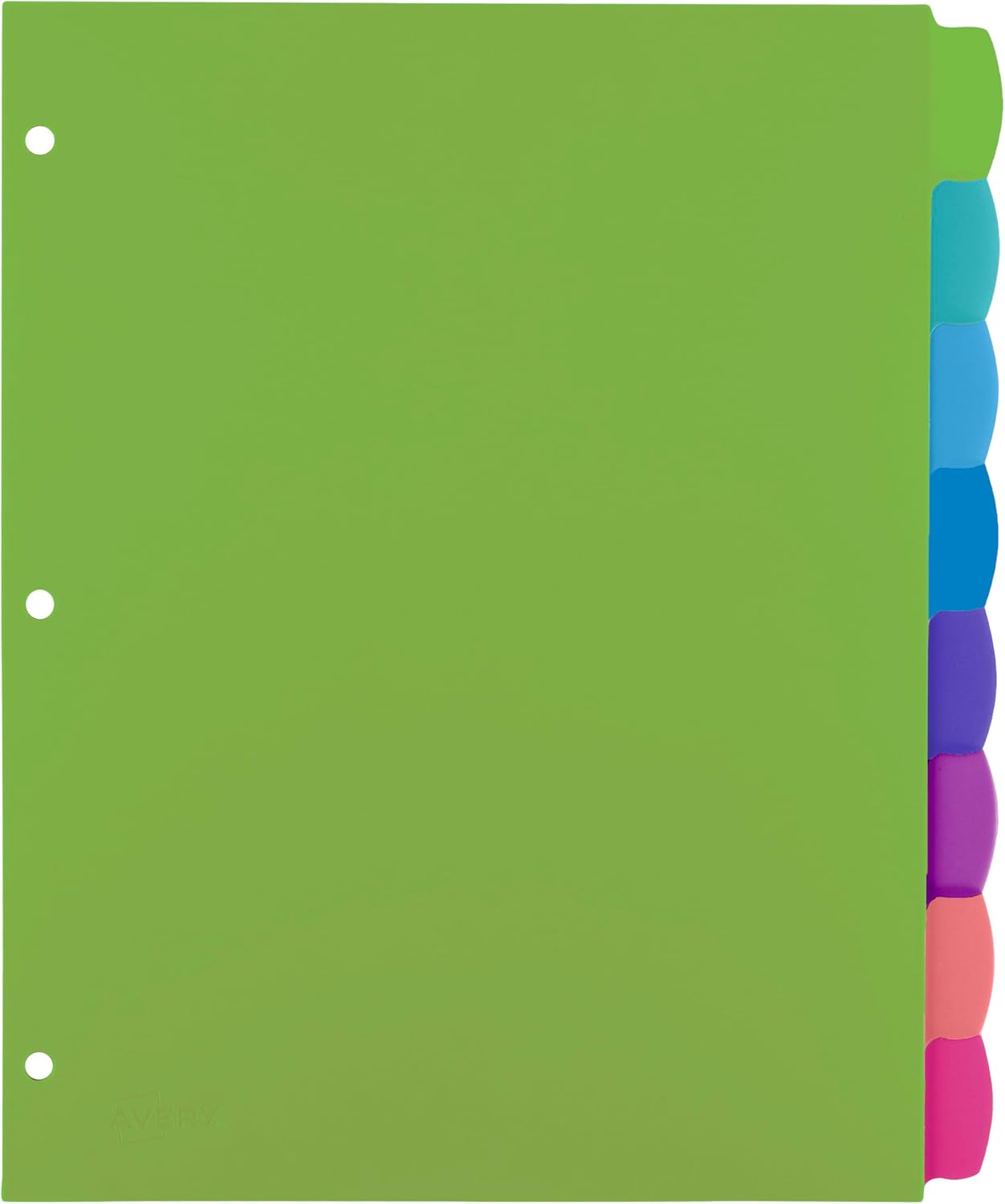 Avery Write & Erase 8 Tabs Pastel Plastic Divider for 3 Ring Binders, 3 Sets (8 Colors)