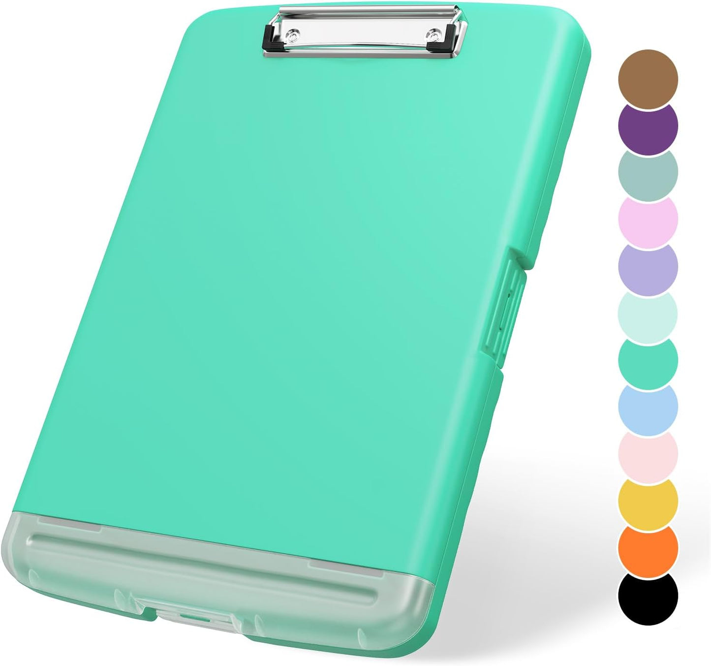 Plastic Clipboard with Storage, 8.5 x 11 Storage Organization Box Side-Opening, Heavy Duty Clip Board with Pen Holder and Paper Folder for Nurses, Teachers, Office & School Supply, Orange
