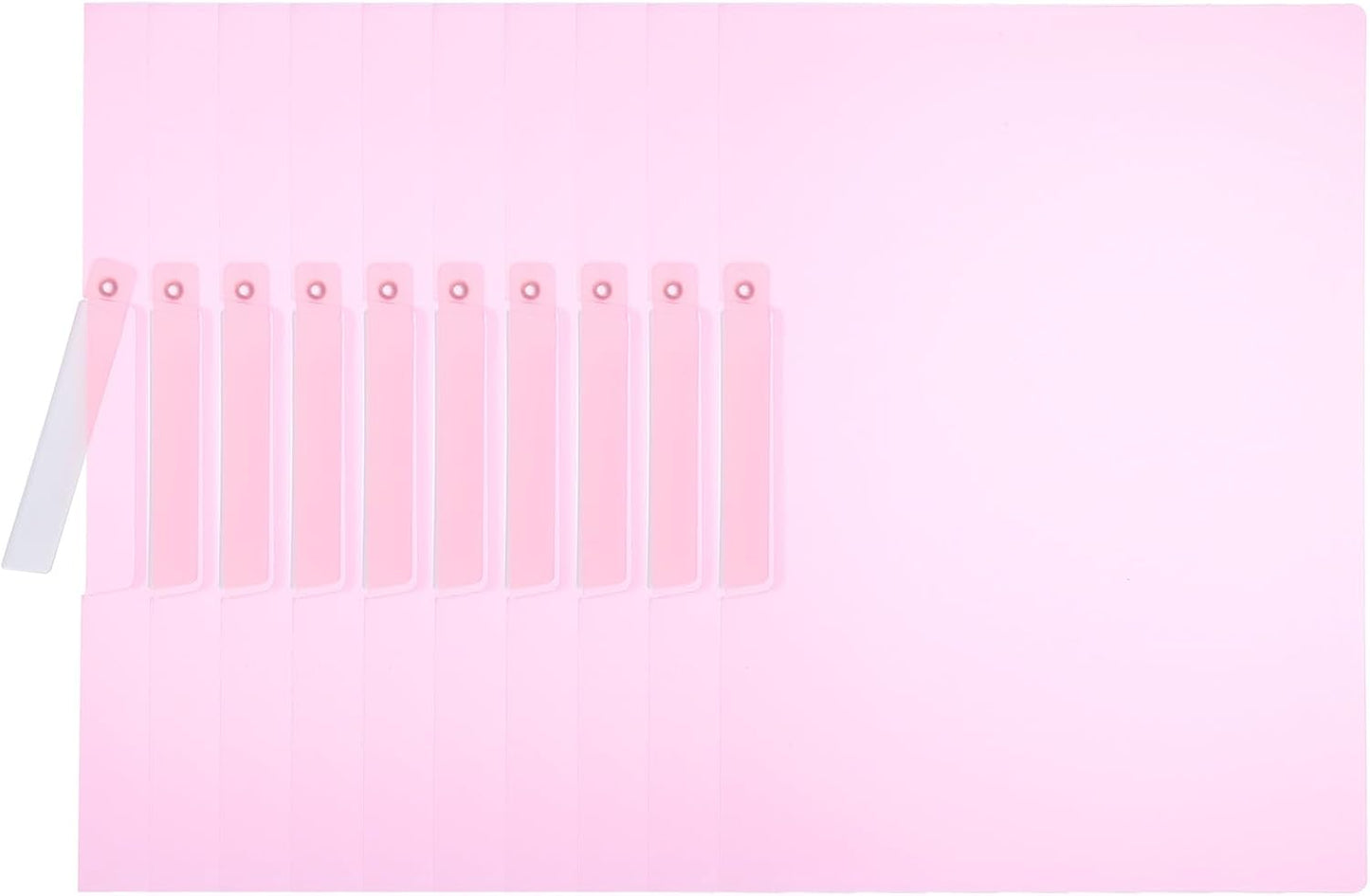 PATIKIL Report Covers, 10 Pcs Plastic Clear Report Folder Cover with Swing Clip A4 Size Professional Presentation Folders for File Resume Document Organizer, Pink