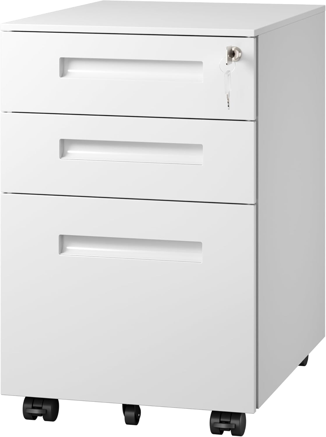 DEVAISE 3 Drawer Mobile File Cabinet Under Desk Office, Fully Assembled Except Casters, Letter/Legal Size, Black