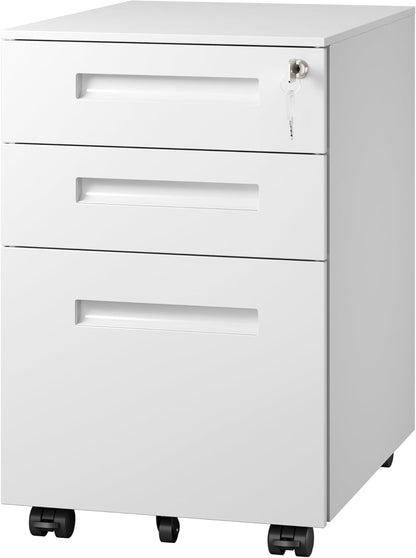 DEVAISE 3 Drawer Mobile File Cabinet Under Desk Office, Fully Assembled Except Casters, Letter/Legal Size, Black