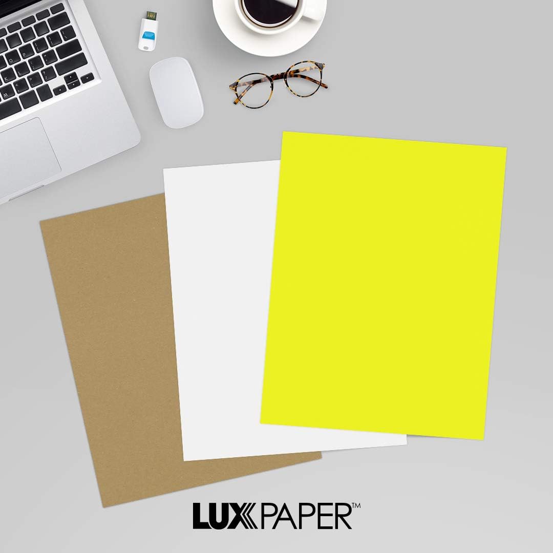 LUXPaper 8.5" x 11" Paper | Letter Size | Pastel Canary Yellow | 60lb. Text | 50 Qty