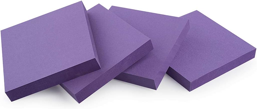 ZCZN 400 Sheets Pop-up Sticky Notes, 3 x 3 Inches, 4 Pads Bright Color Self-Stick Notes, 100 Sheets/Pad, Pink