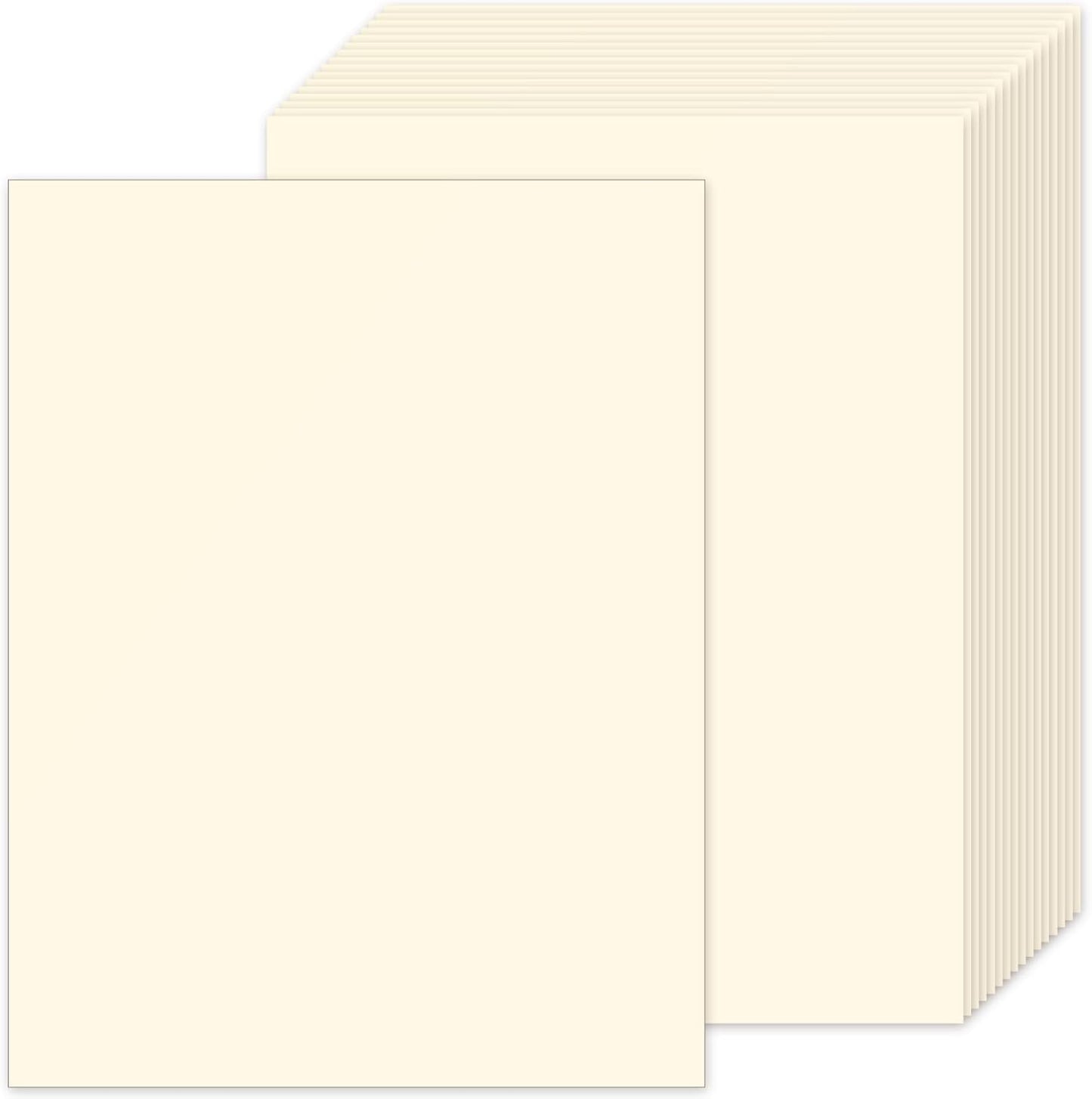 25Sheets Cream Paper, 8.5 x 11 Thick Card stock for Certificates, Invitations, Greeting Cards, Crafts, Graduations 250gsm/92lb Heavyweight Scrapbook Paper（Cream）