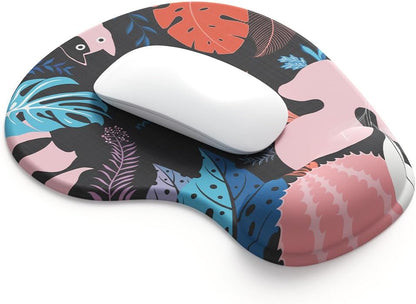 Office Mousepad with Gel Wrist Support - Ergonomic Gaming Desktop Mouse Pad Wrist Rest - Design Gamepad Mat Rubber Base for Laptop Computer -Silicone Non-Slip Special-Textured Surface (01Pink)