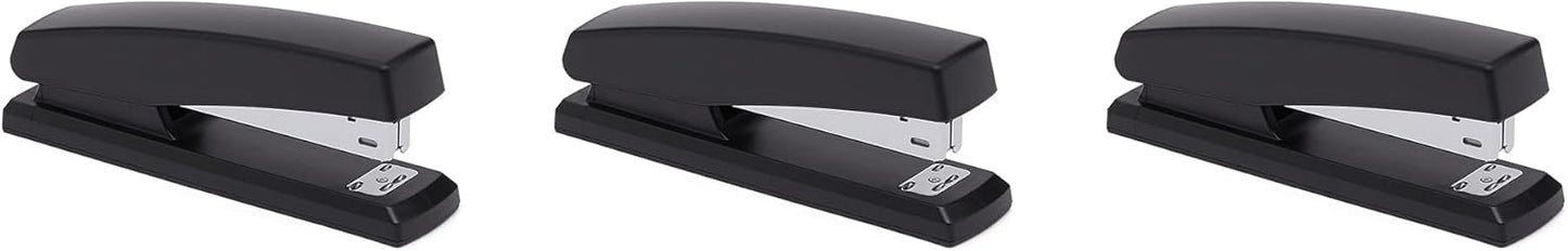Amazon Basics Office Stapler with 1000 Staples, 25 Sheet Capacity, Non-Slip, Black, Home Office