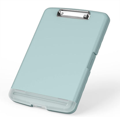 Rimilak Plastic Clipboard with Storage, 8.5 x 11 High Capacity Folio Nursing Case with Pen Holder, Size 14.2 x 9.6 x 1.2″ Folder Side-Opening for Classroom, Teacher, Smooth Writing, Dark Green