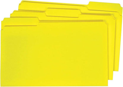 Staples Recycled File Folders, Legal Size, 1/3‑Cut Tabs, Manila, 30% Recycled Paper Stock, 100/Box