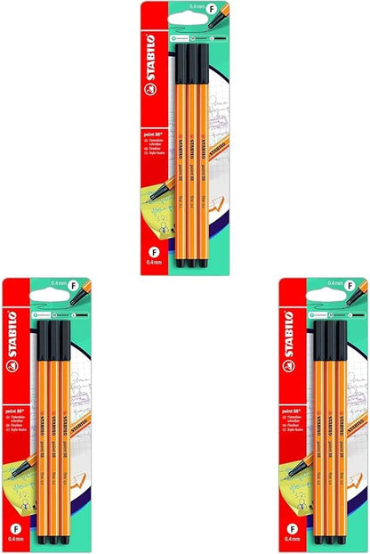 STABILO - point 88 - Fineliner - Pack of 3 - Black