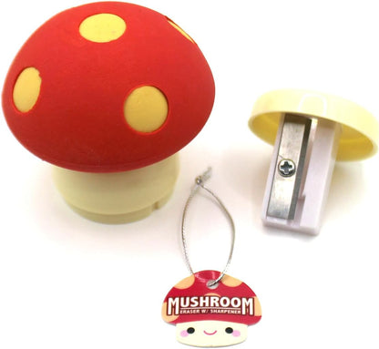 Limited Edition Mushroom Eraser and Pencil Sharpener (RED Cap W/Yellow DOTS)