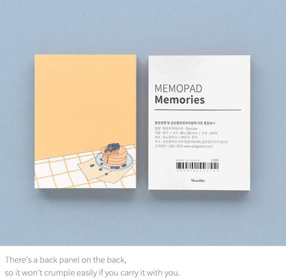 Monolike Memopad Memories design B SET - 4 Packs, 4 Different Designs, 100 Sheets Per Pad, Total 400 Sheets, Note pads, Writing pads, 3.15 x 4.17 Inches