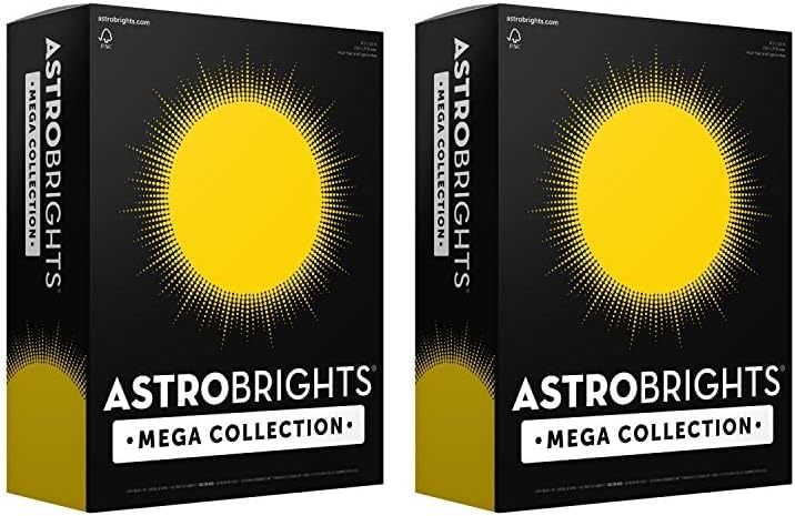 Astrobrights Mega Collection, Colored Cardstock, Bright Yellow, 320 Sheets, 65 lb/176 gsm, 8.5" x 11" - MORE SHEETS! (91625)