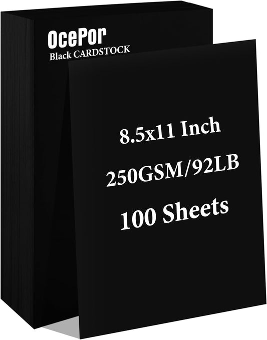 OcePor 100 Sheets White Cardstock 8.5” x 11”, 92lb/250gsm Card Stock, Thick Card Stock Paper, Heavy Cardstock Paper for Printer, Resume, Scrapbooks, Art, Crafts, Business Cards