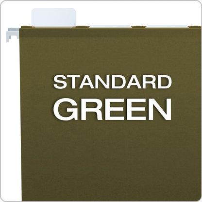 Pendaflex Ready-Tab Reinforced Hanging File Folders, Letter Size, Standard Green, 5 Tab, 25/BX (42590)