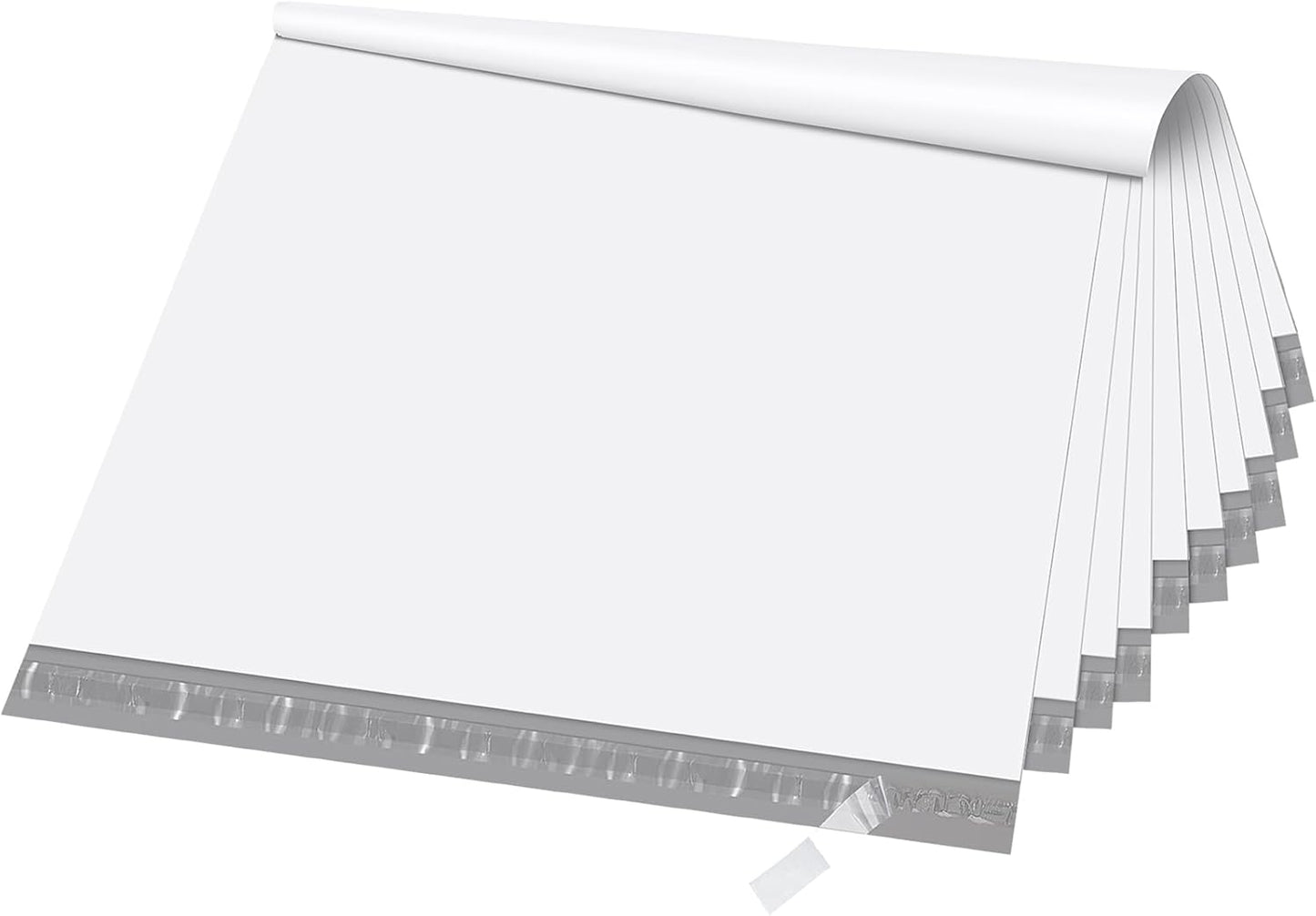 Fuxury Poly Mailers 10x13 Inch 100 Pack,Shipping Bags for Clothing,Strong Adhesive Mailing Envelopes,Heavy Duty Self Seal Plastic Postal Return Package Bags for Books Accessories Business,White