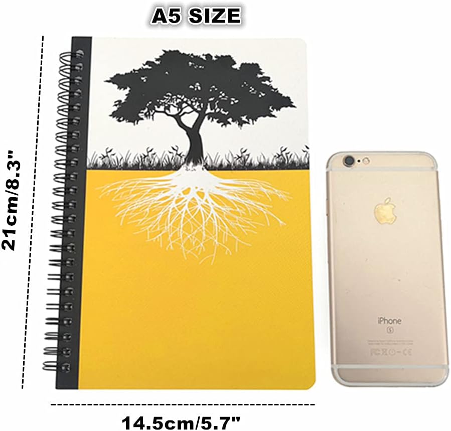 4 Pack A5 Spiral Notebook Journal,Wirebound Ruled Sketch Book Notepad Diary Memo Planner,A5 Size(8.3X5.7) & 80 Sheets (Floral)