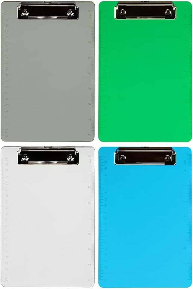 JAM PAPER Small Plastic Memo Clipboards with Low Profile Metal Clip - Mini (6 x 9) - Blue - Clip Board Sold Individually