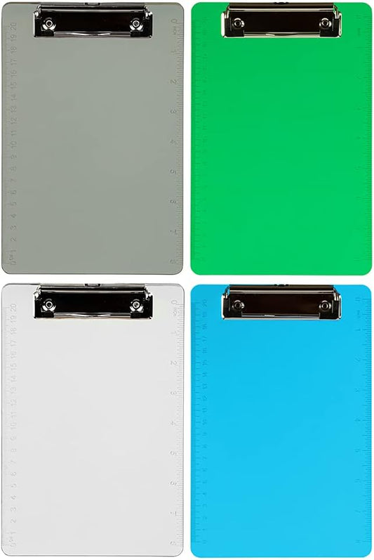 JAM PAPER Small Plastic Memo Clipboards with Low Profile Metal Clip - Mini (6 x 9) - Blue - Clip Board Sold Individually