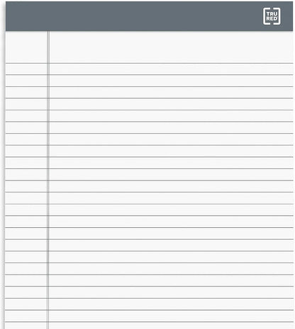 TRU RED Legal Pads, 8.5” x 14”, Wide Ruled, White, 50 Sheets/Pad, 12‑Pack