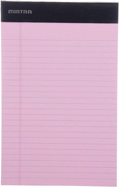 Mintra Office Colorful Legal Pads - Includes 2 Blue, 2 Pink, and, 2 Green Writing Pads, Micro Perforated Lined Sheets, Ideal for Professional & Personal Use, 5"x8" Narrow Ruled, 6 pack Basic Pastel