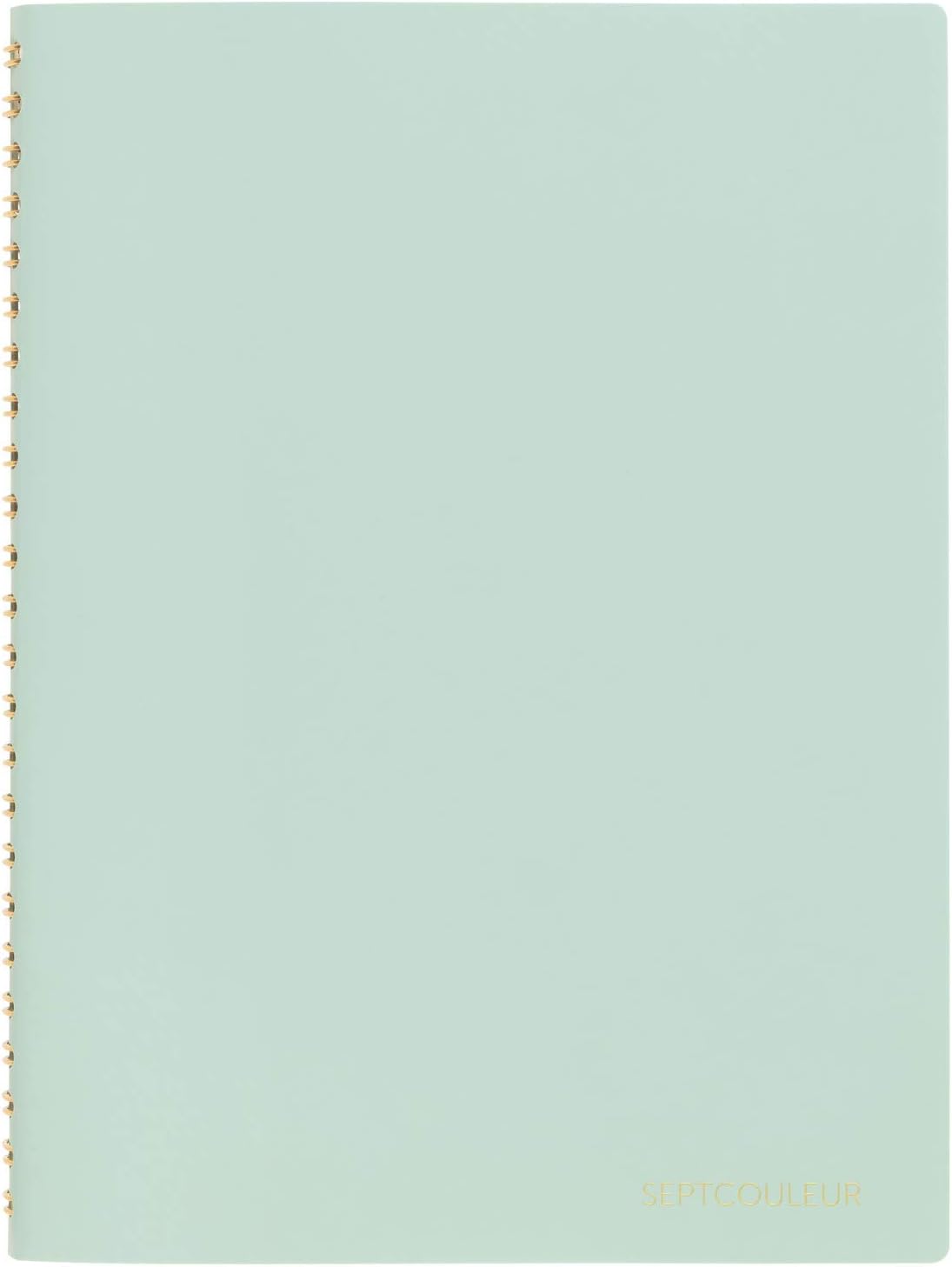 Maruman Septcouleur Grid Notebook- A5, 8.35" x 6.22", 100 Sheets / 200 Pages, 3mm Graph Paper Journal, Durable Rose Gold Wire-bound Spiral, Water Resistant Cover, Spicy Coral Pink, Made in Japan
