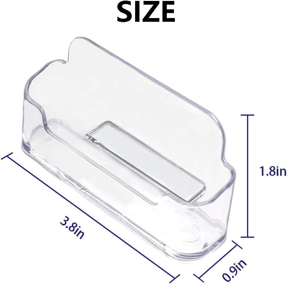 Qizpcer 4 Pack Clear Plastic Business Card Holder,Acrylic Business Card Display for Desk Business Card Stand