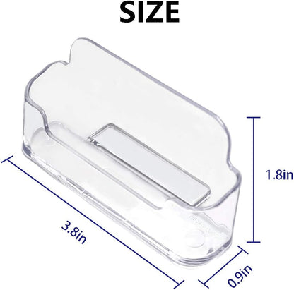 Qizpcer 4 Pack Clear Plastic Business Card Holder,Acrylic Business Card Display for Desk Business Card Stand