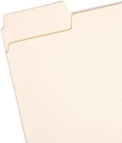 Smead SuperTab File Folder, Oversized 1/3-Cut Tab, Letter Size, Manila, 100 Per Box (10301)